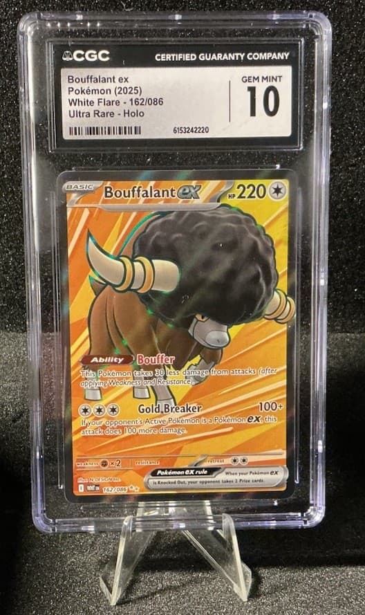 2025 Pokemon White Flare Bouffalant ex Ultra Rare #162/086 CGC 10 Gem Mint