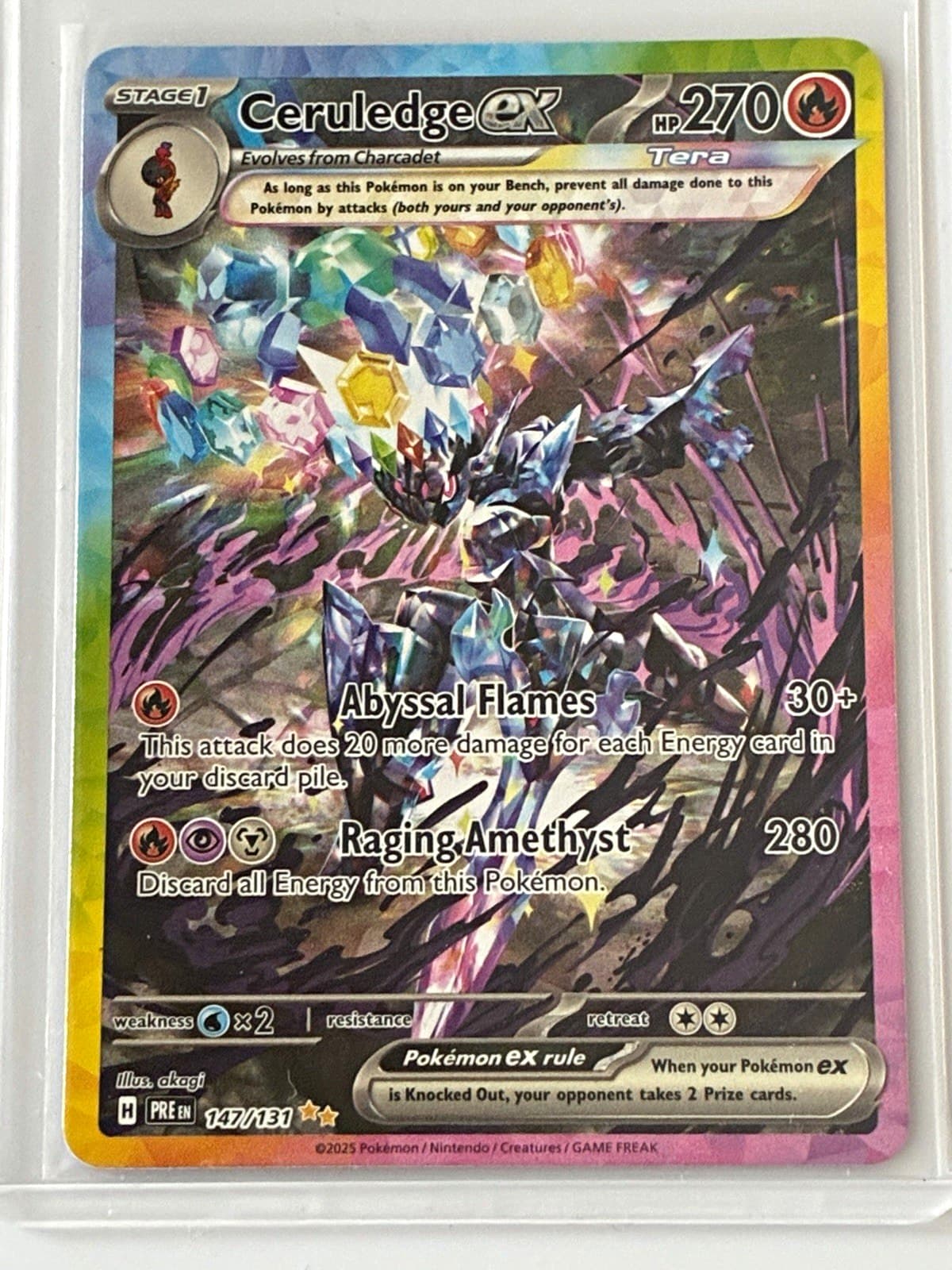 Pokémon TCG Ceruledge ex Sv: Prismatic Evolutions 147/131 Full Art Holo UR