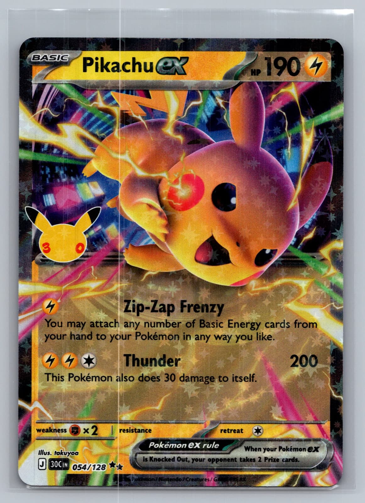 Pikachu EX #54/128 2026 30th Celebration Pokemon TCG