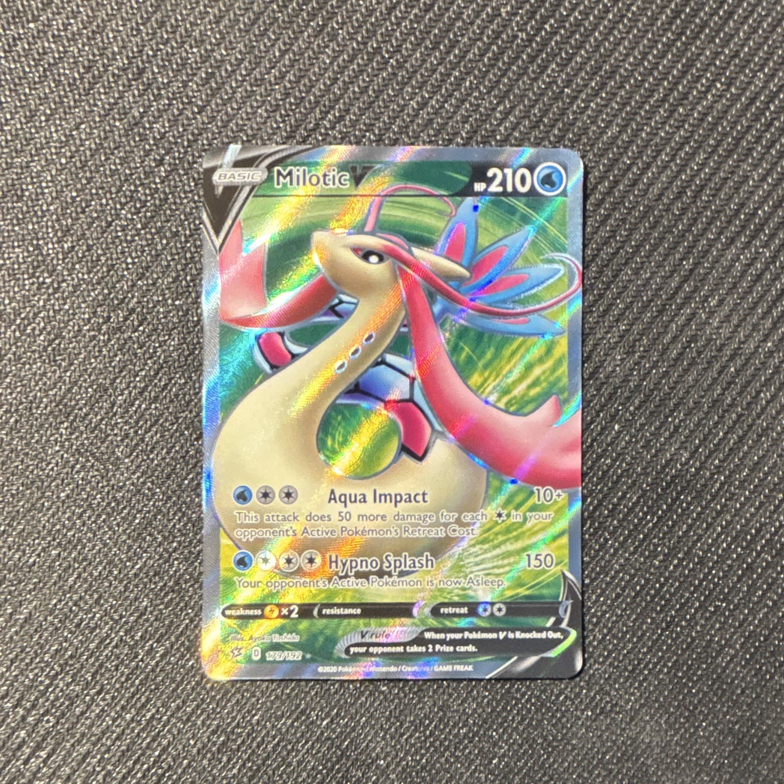 The Pokémon Company Milotic V 179/192 Rebel Clash Ultra Rare Full Art Holo