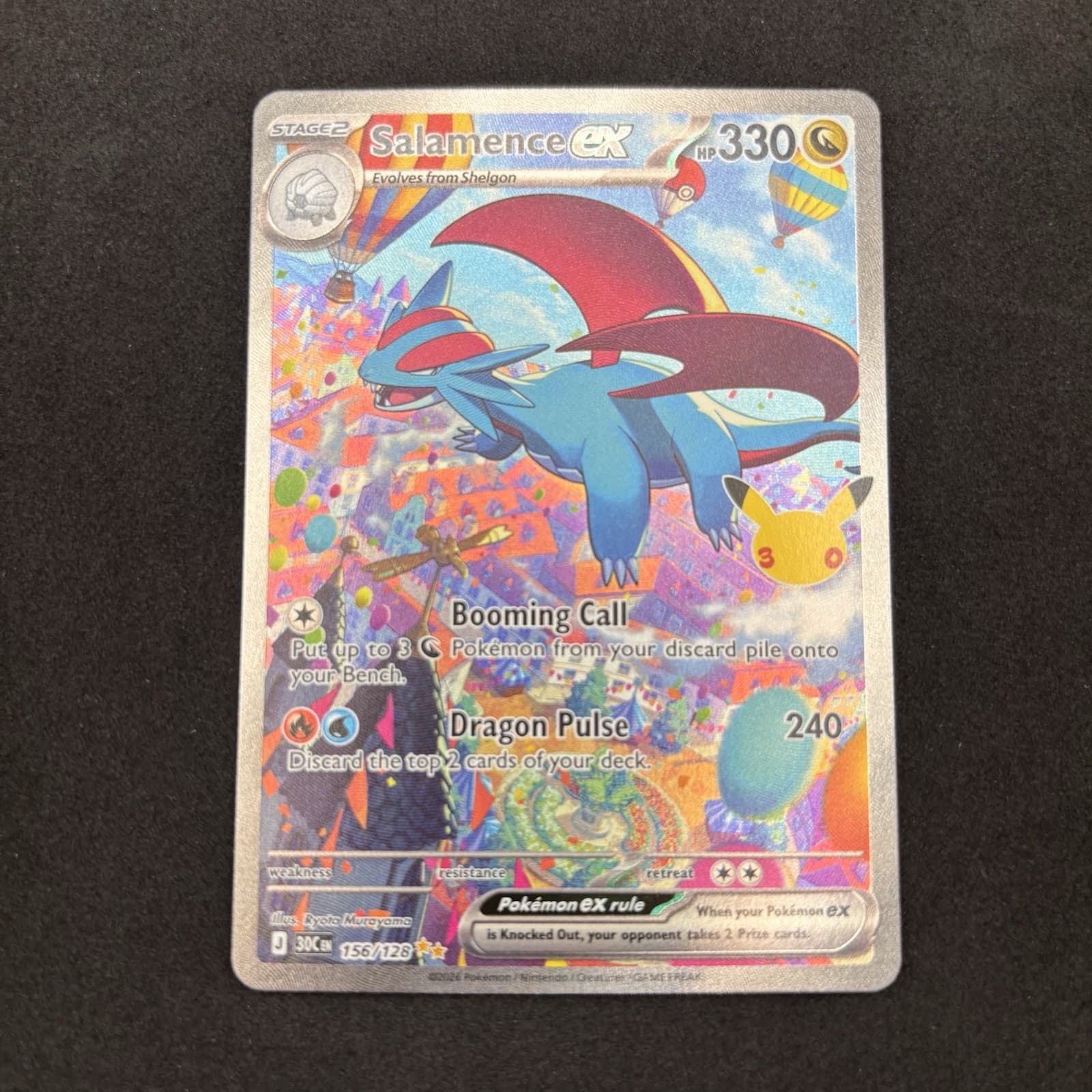 Pokemon TCG Salamence ex 156/128 Me: 30th Celebration SIR NM