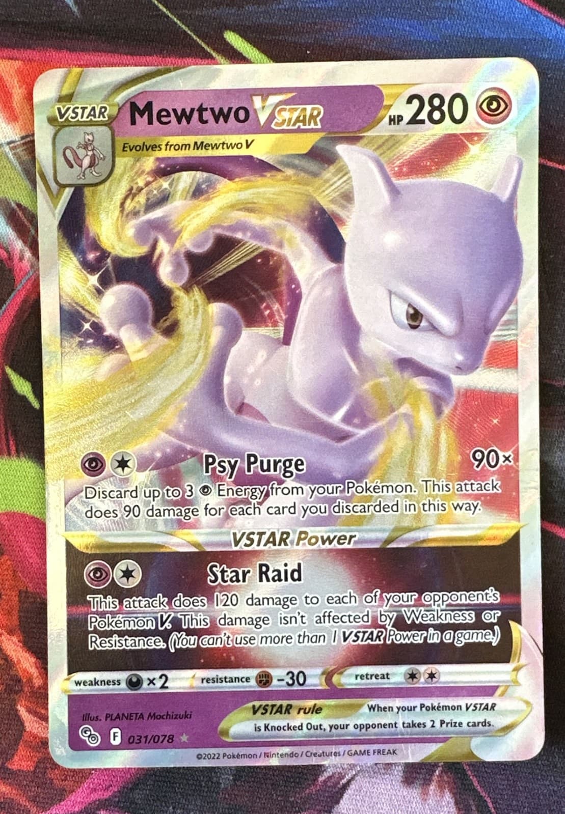 Mewtwo VSTAR 031/078 Pokémon GO Holo