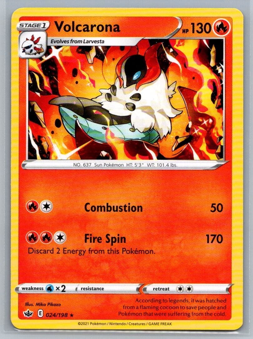 Volcarona 24/198 Chilling Reign Rare Pokémon TCG 2021
