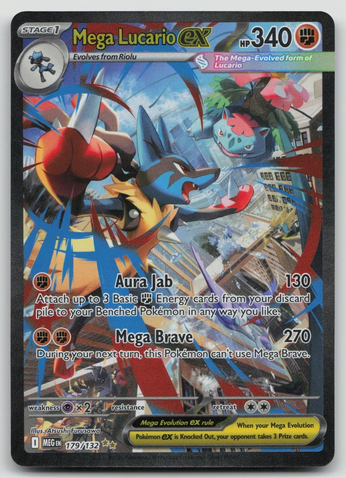 Pokémon TCG Mega Lucario ex 179/132 Mega Evolution Special Illustration Rare NM