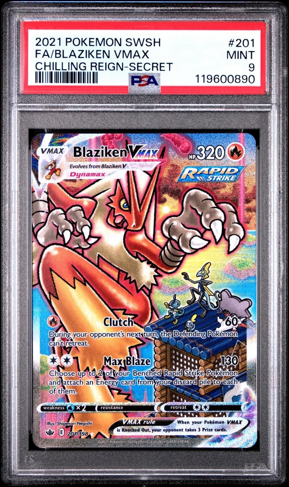 PSA 9 Blaziken VMAX (Alternate Art Secret) 201/198 Swsh06: Sword & Shield -...