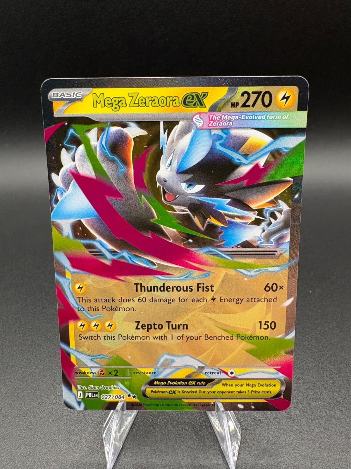 Mega Zeraora Ex 27/84 Double Rare Pokemon Pitch Black