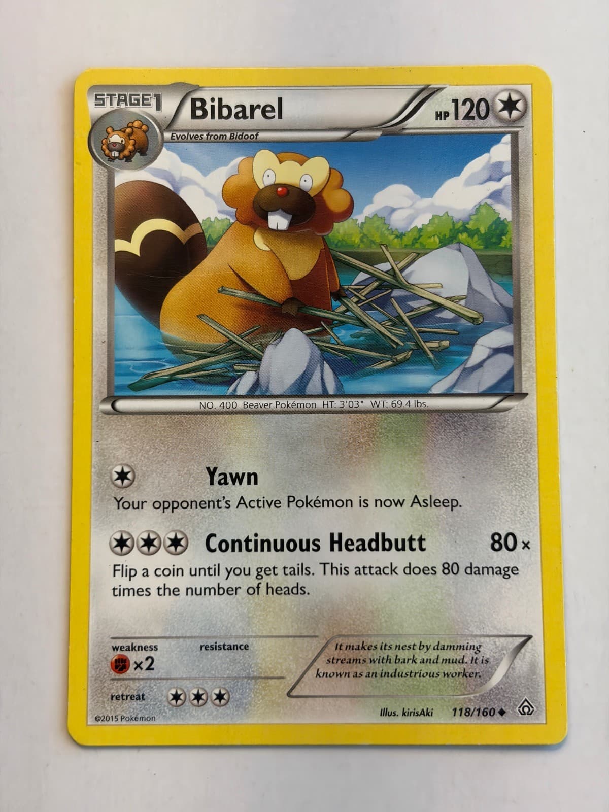 Bibarel 118/160 Uncommon Primal Clash Pokemon Lightly Played