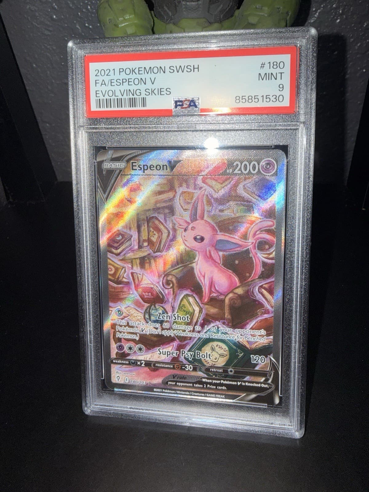 Pokemon Espeon V (Alternate Full Art) 180/203 SWSH07: Evolving Skies Holo PSA 9
