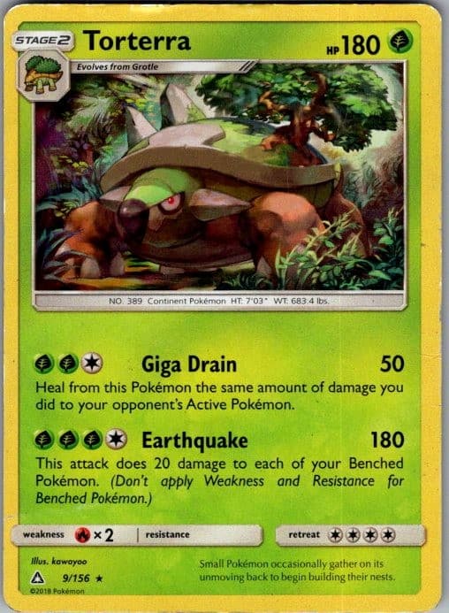 ULTRA PRISM TORTERRA 9/156 R POKEMON HOLO NM
