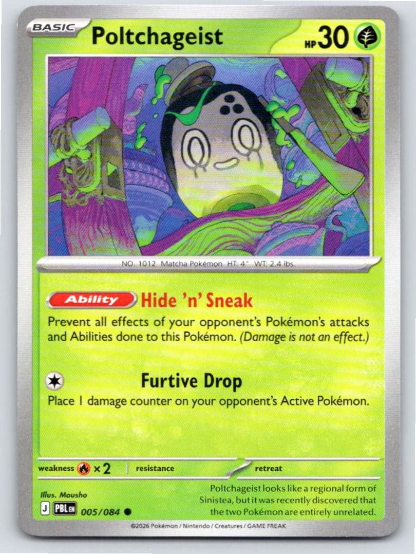 2026 POKEMON POLTCHAGEIST PITCH BLACK 005/084 COMMON NM A29355 FREE S&H