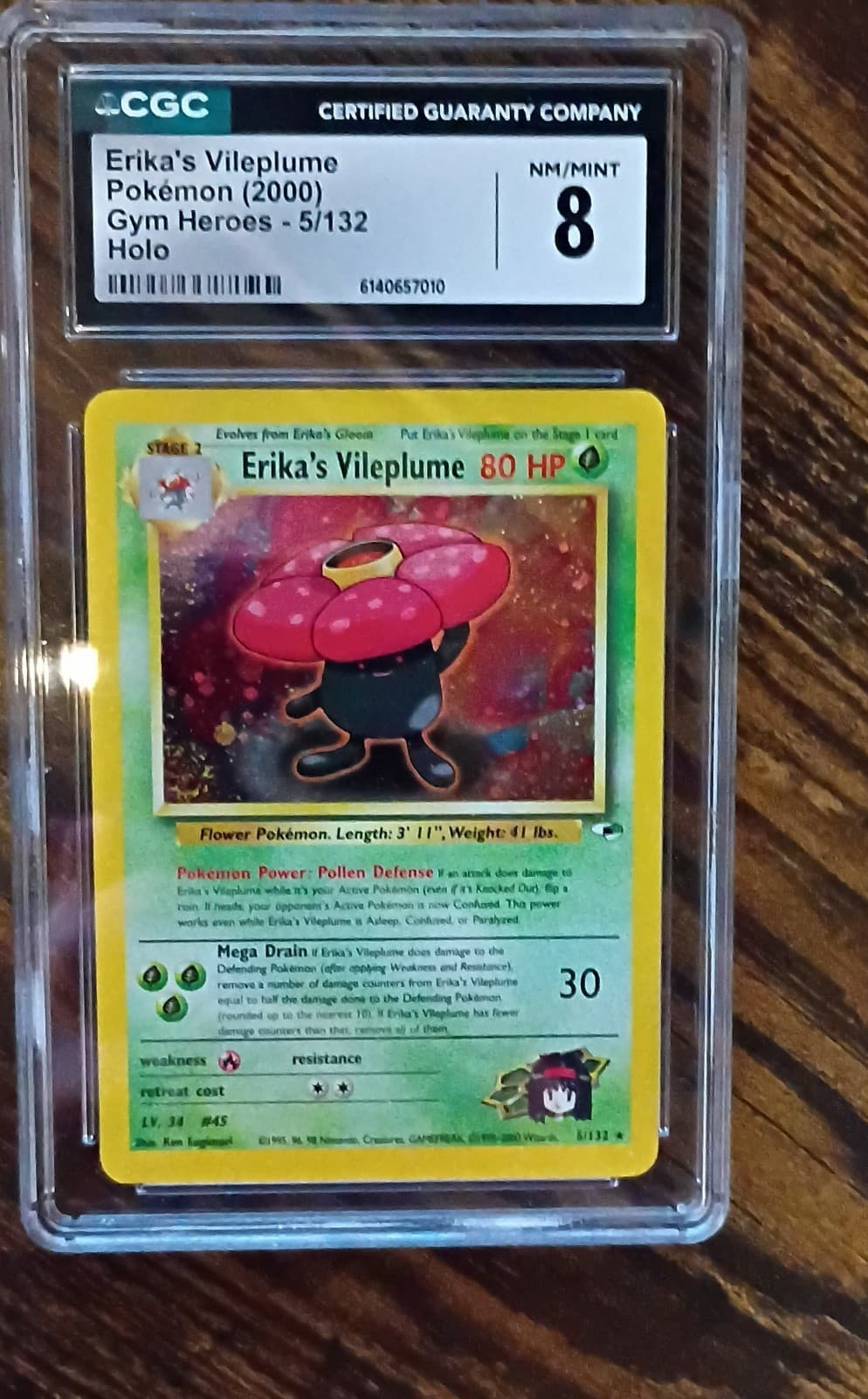 Erika's Vileplume 005/132 Gym Heroes Holo CGC 8