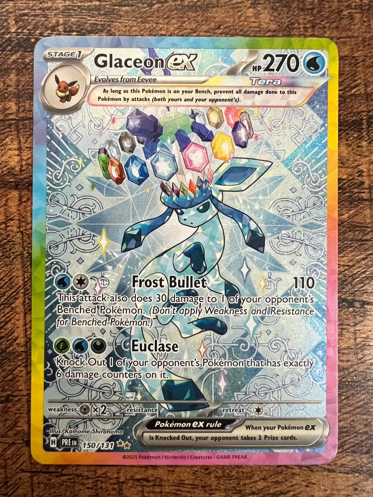 Glaceon ex 150/131 Holo Prismatic Evolutions Pokemon NM