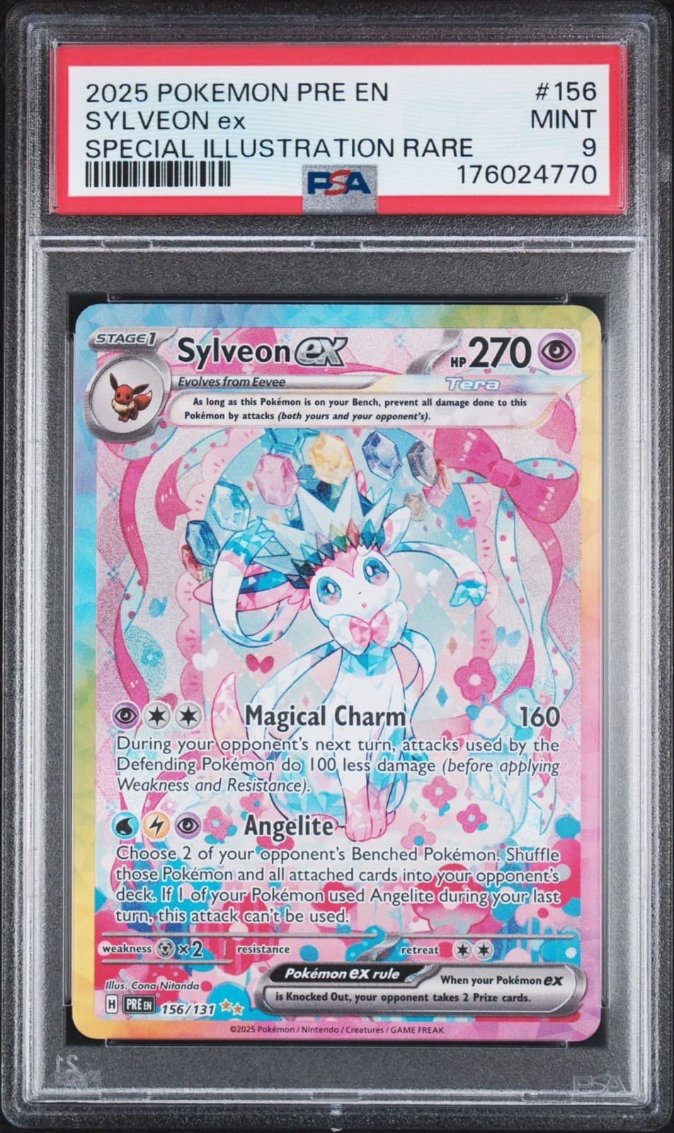 Sylveon EX 156/131 Special Illustration Rare Prismatic Evolutions Pokemon PSA 9