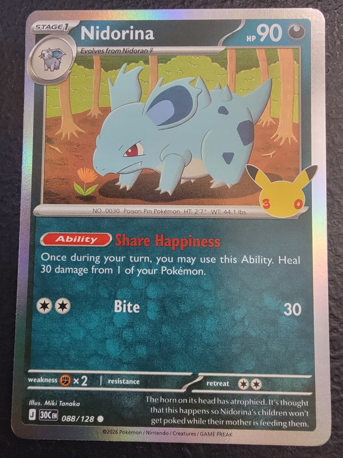 Pokemon TCG 30th Anniversary Celebration Nidorina 088/128