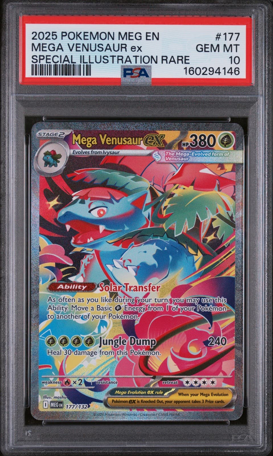 2025 POKEMON MEG EN-MEGA EVOLUTION #177 MEGA VENUSAUR EX PSA 10