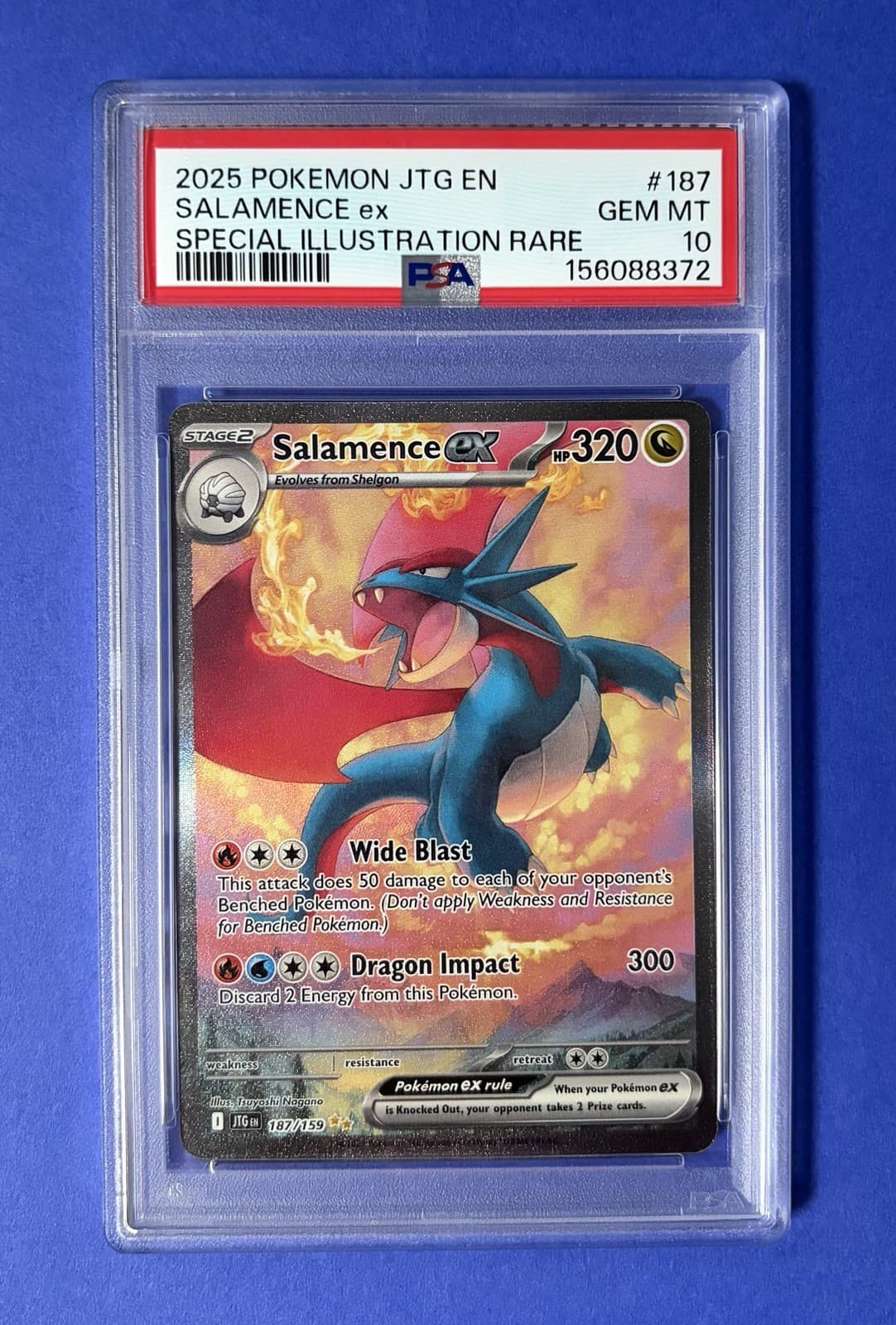 2025 Pokemon JTG EN Salamence ex Special Illustration Rare #187 PSA 10 GEM MT