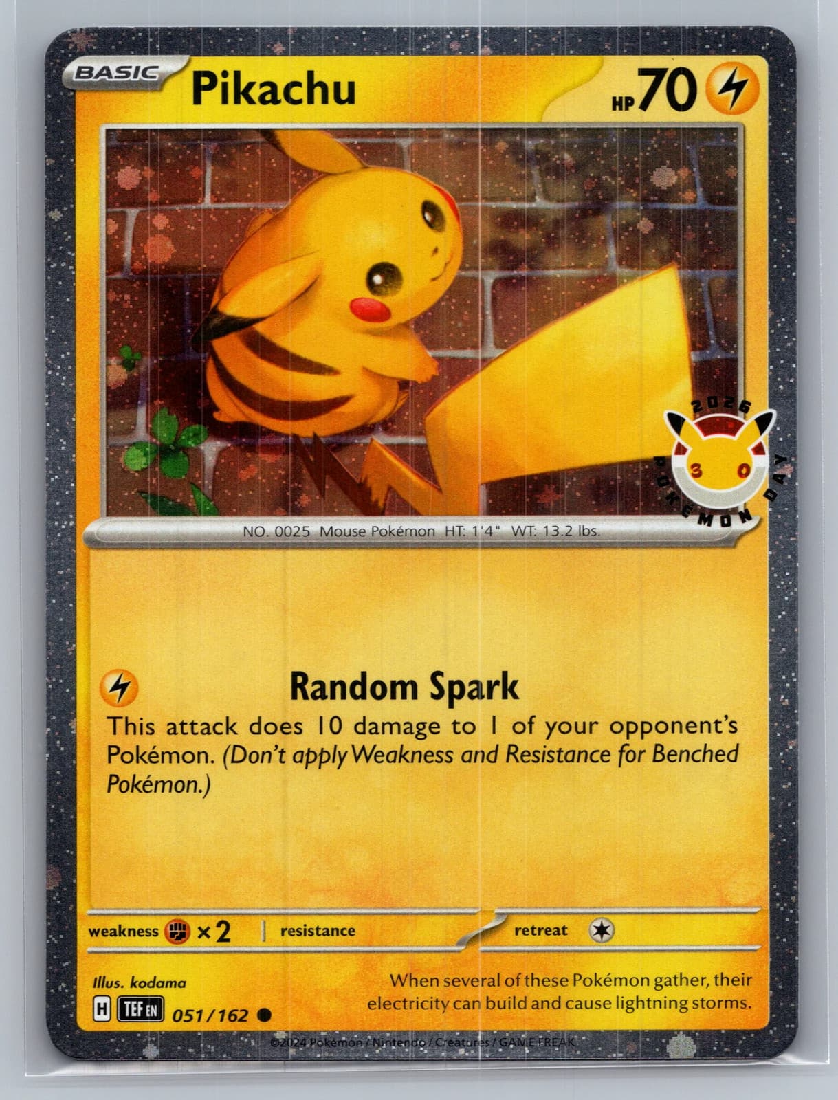 Pikachu #51/162 2024 Temporal Forces Pokemon TCG