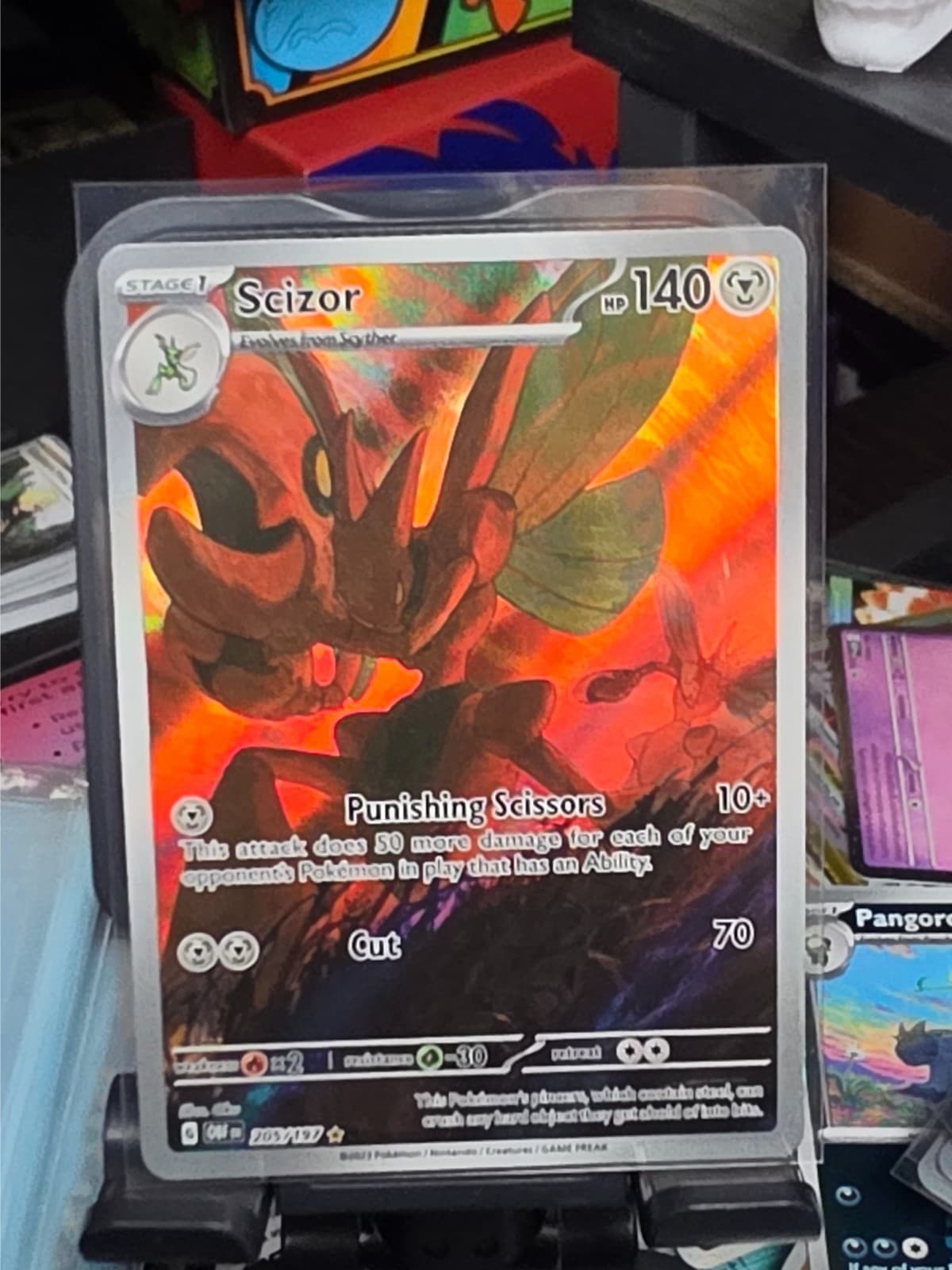 Pokemon Scizor 205/197 SV03: Obsidian Flames Illustration Rare Holo English