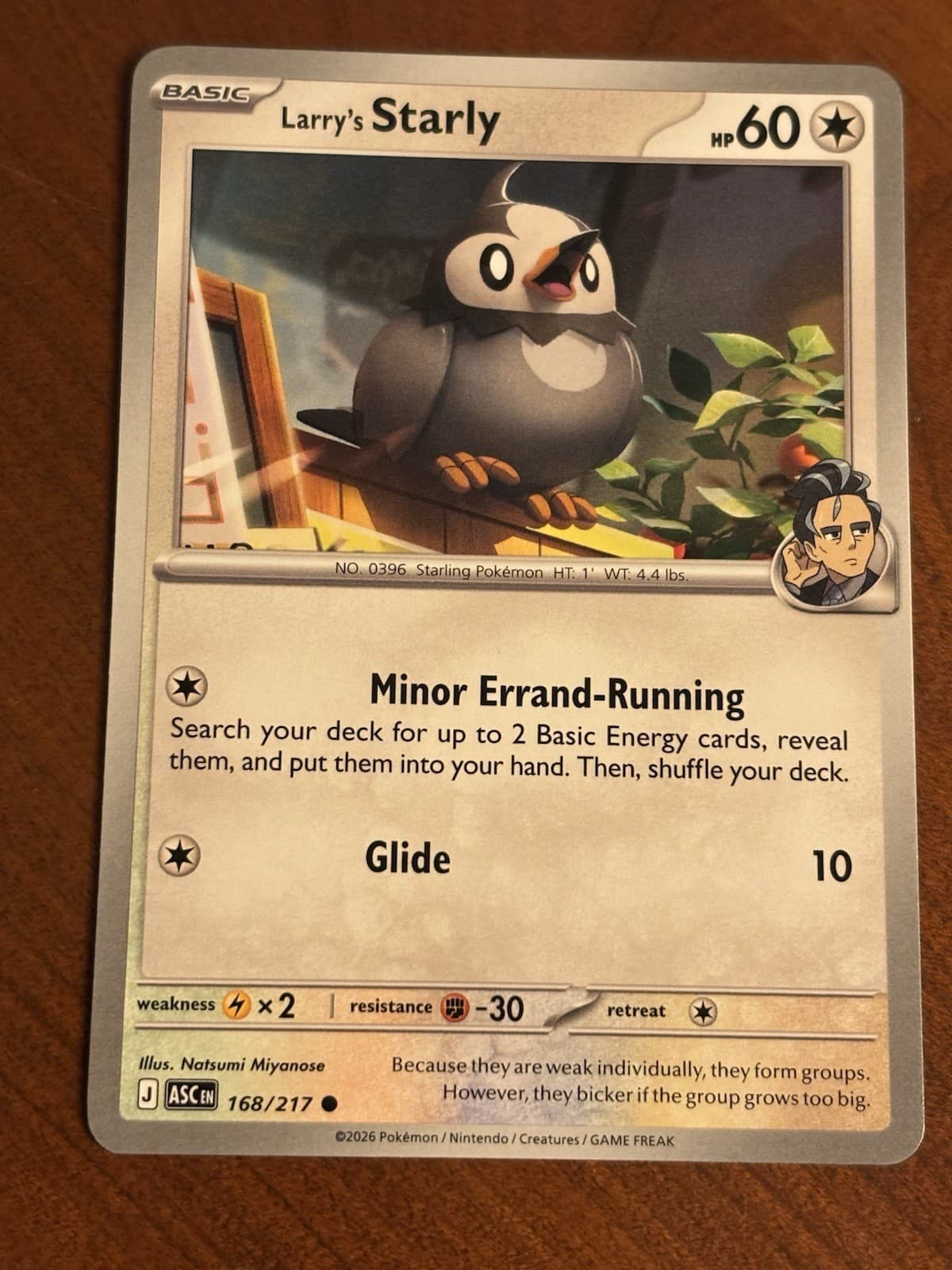 Larry's Starly Ascended Heroes 168/217 Common Pokemon Card