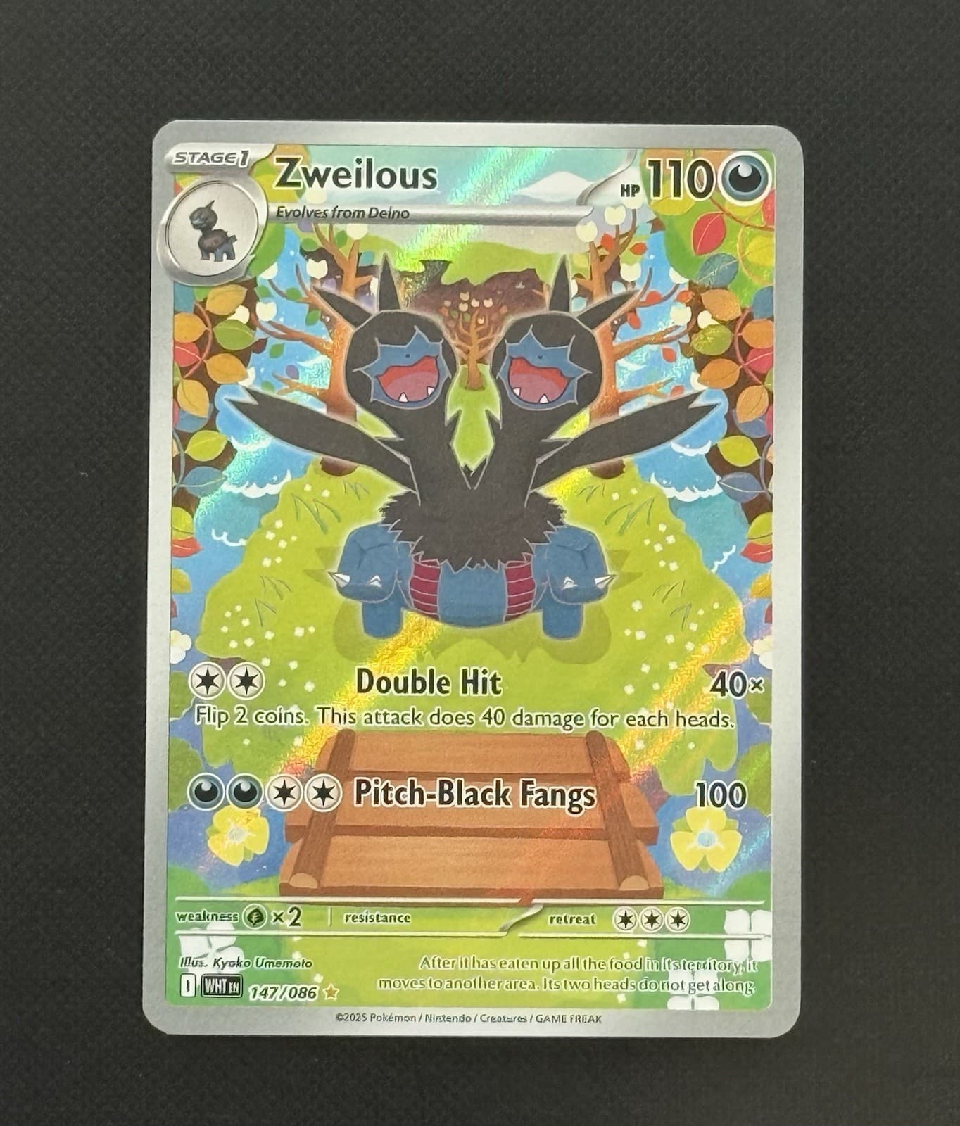 Pokemon TCG Zweilous 147/086 SV: White Flare Holo Illustration Rare Card