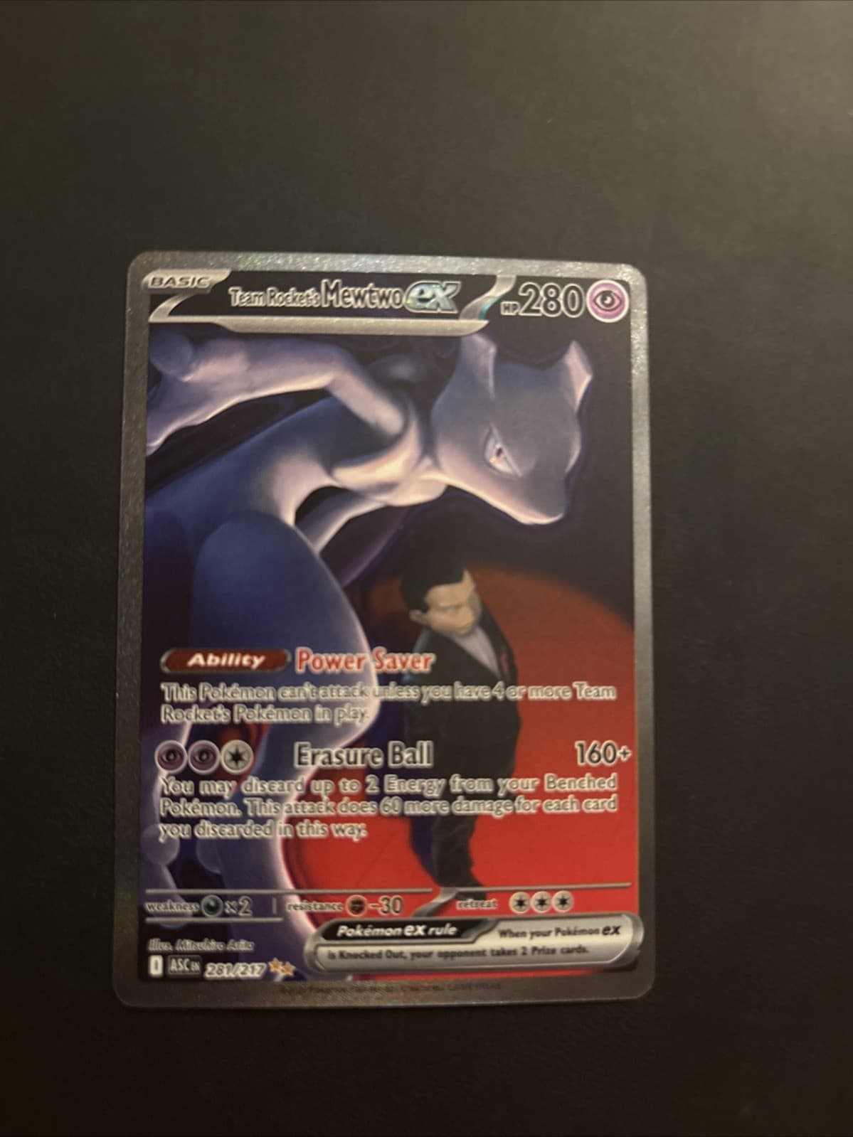 Pokemon Ascended Heroes Team Rocket's Mewtwo ex 281/217 SIR