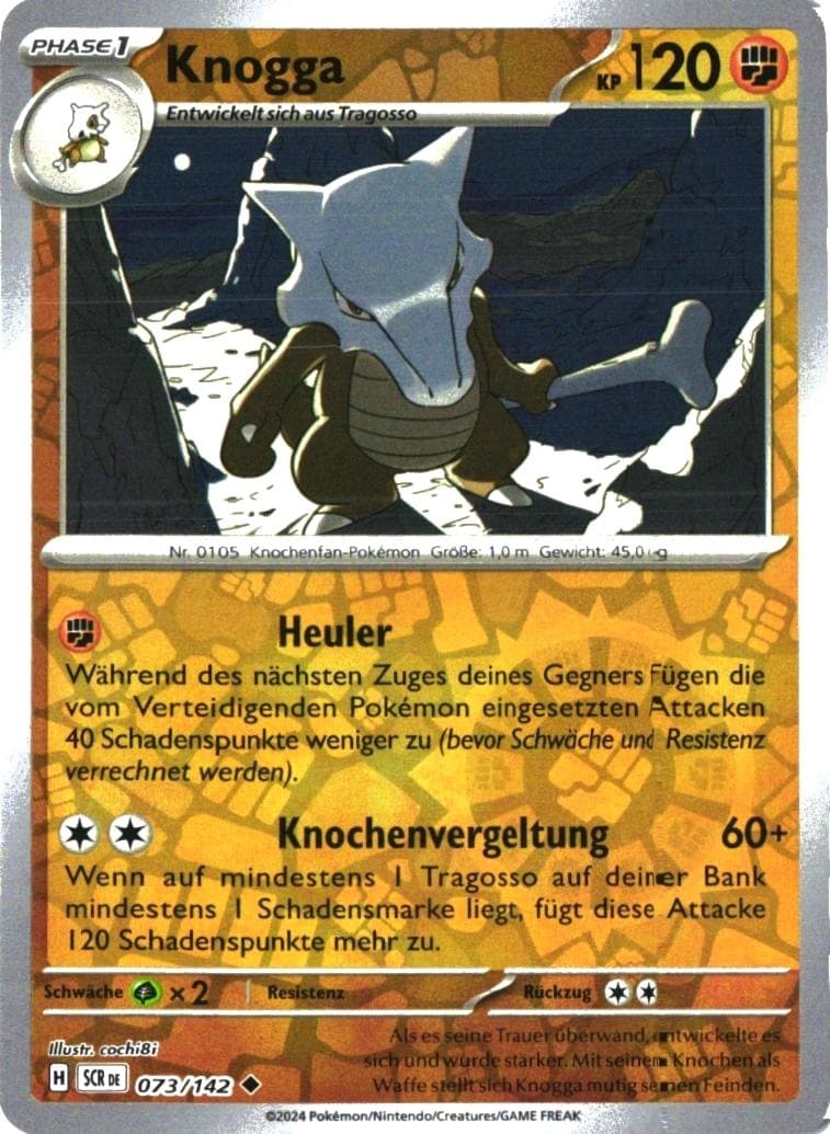 Knogga / Marowak 073/142 SCR73 Pokémon Karte Stellarkrone Deutsch NM