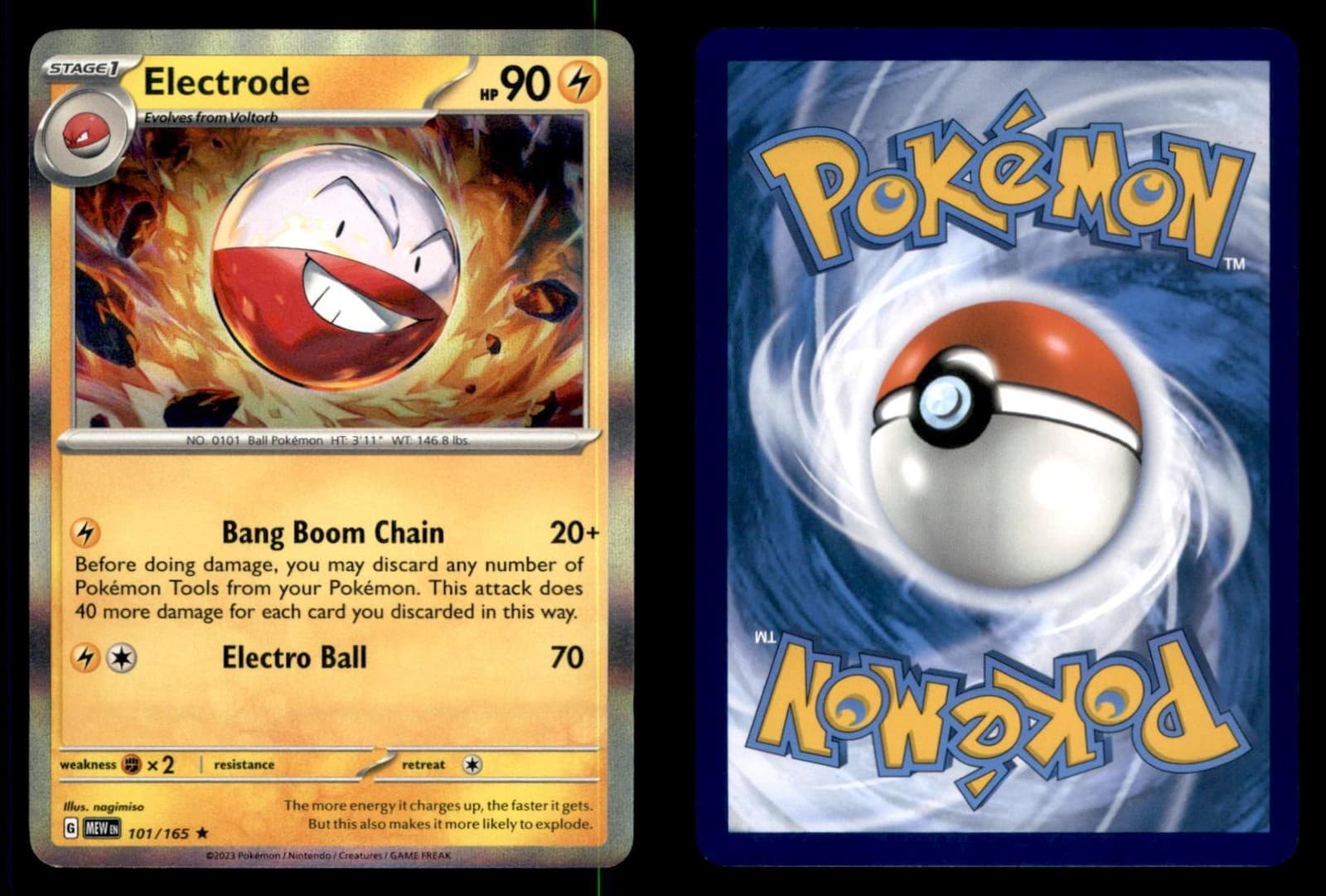 Pokemon 151 Electrode 101/165 Holo 2023 Rare