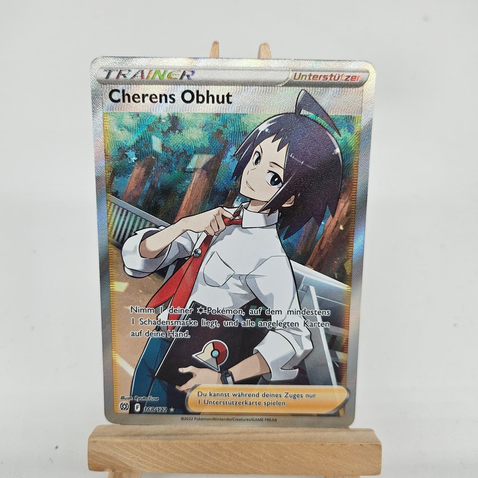 Pokemon Karte Cherens Obhut 168/172 Strahlende Sterne Secret Rare NM Deutsch