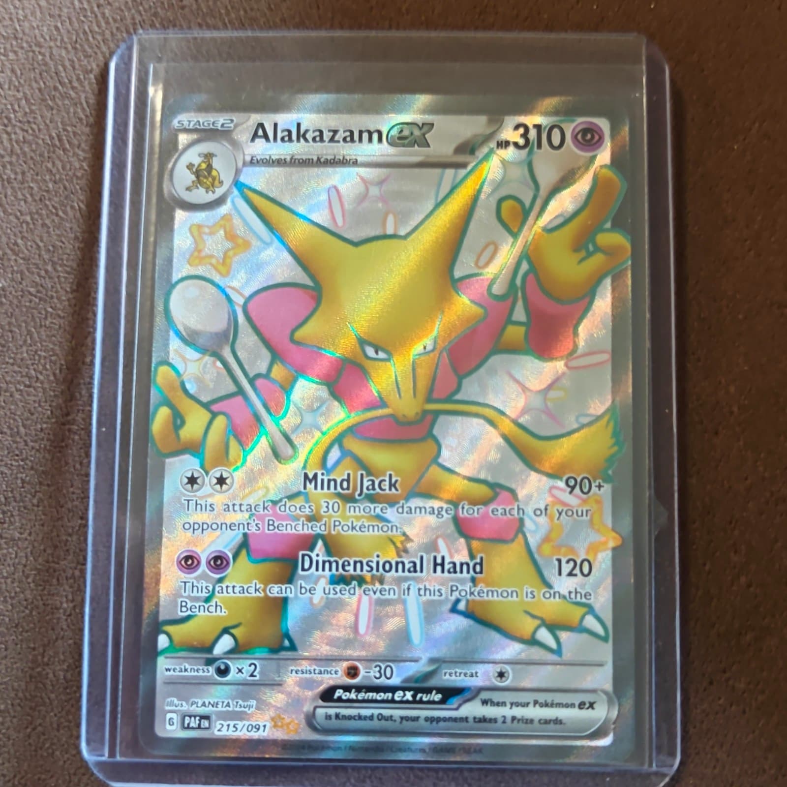 Pokemon TCG Alakazam ex 215/091 SV Paldean Fates Shiny Ultra Rare Full Art Holo