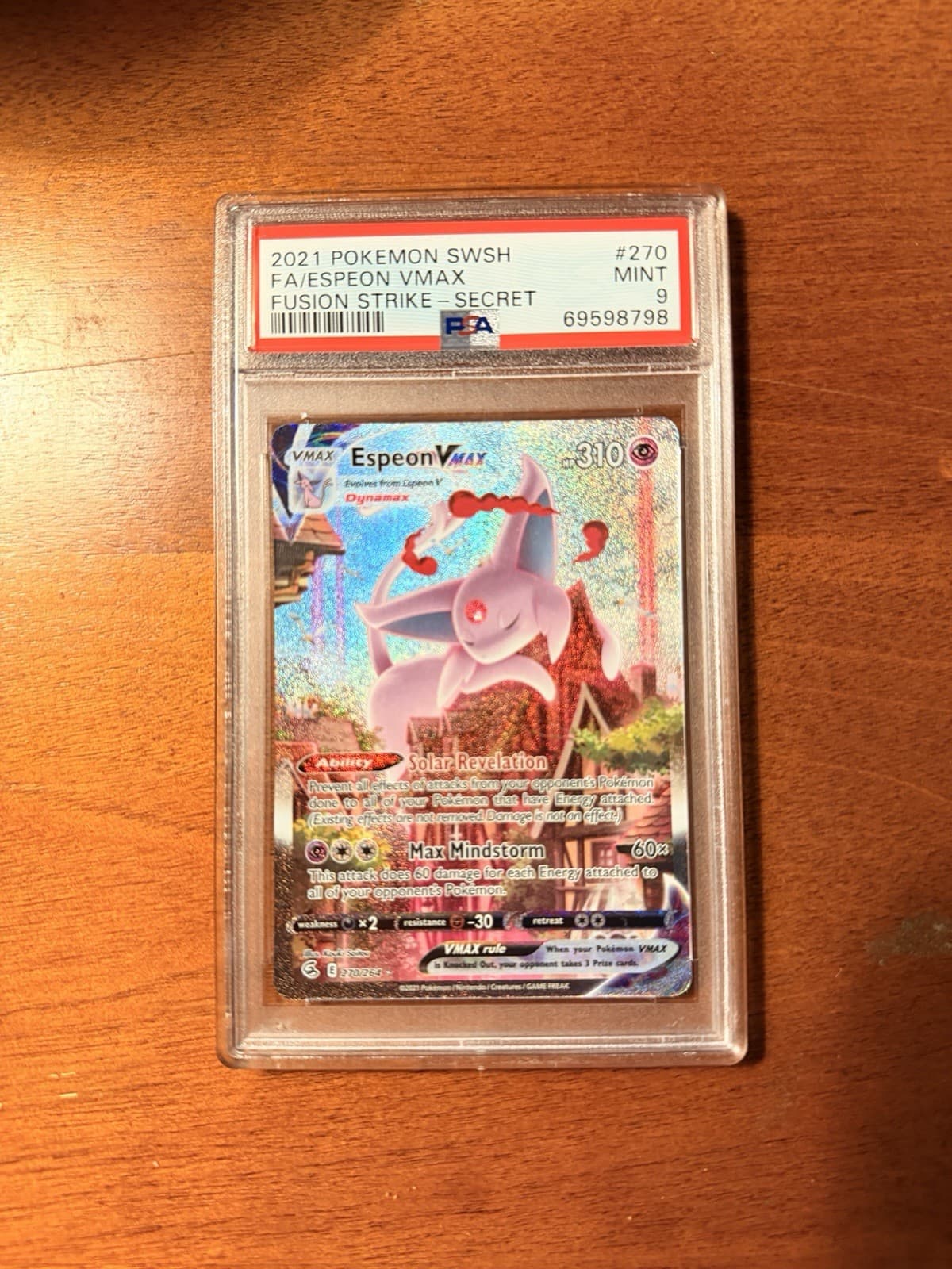 PSA 9 Espeon VMAX (Alternate Art Secret) 270/264 Fusion Strike Holo