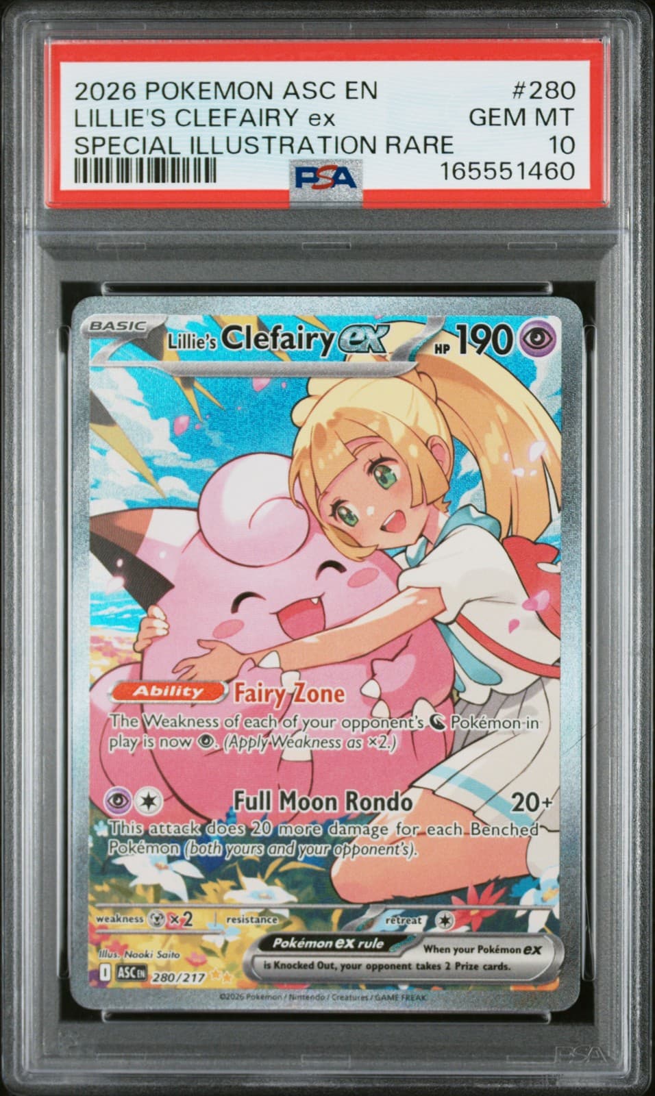 2026 POKEMON ASC EN-ASCENDED HEROES #280 LILLIE'S CLEFAIRY EX PSA 10