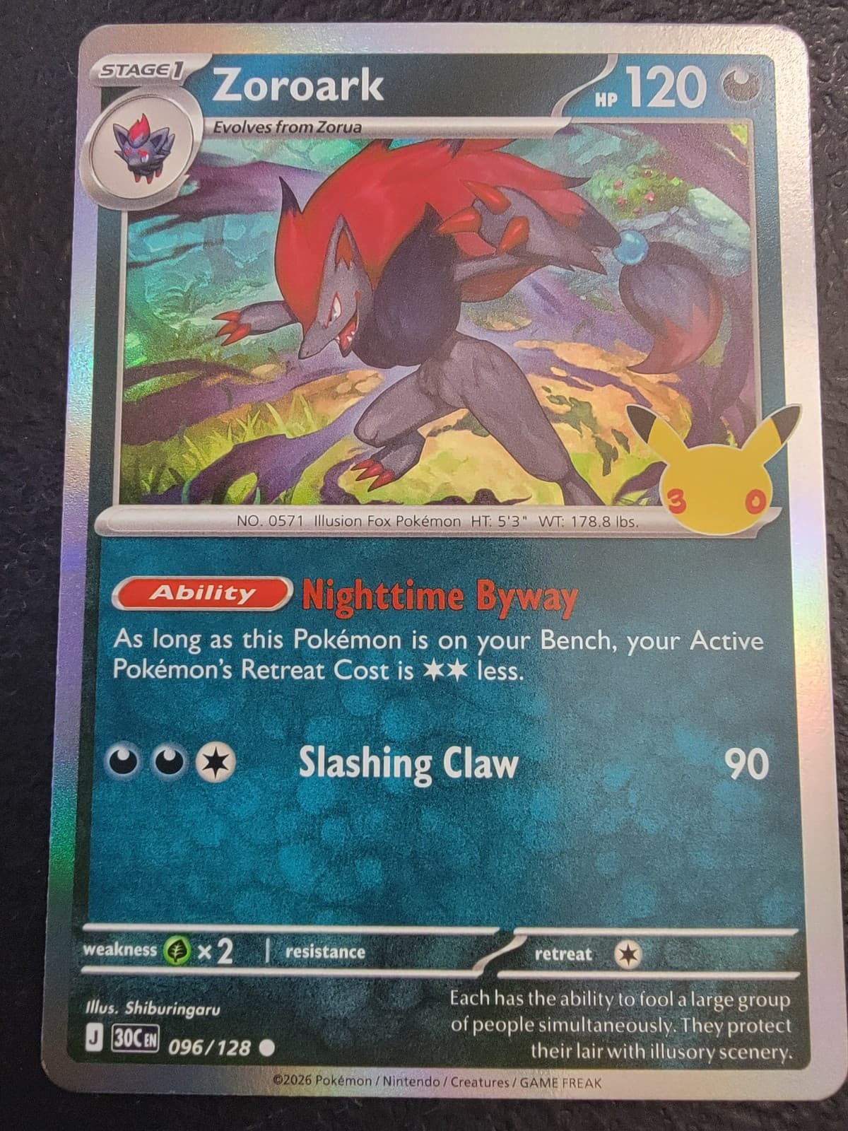 Pokemon TCG 30th Anniversary Celebration Zoroark 096/128