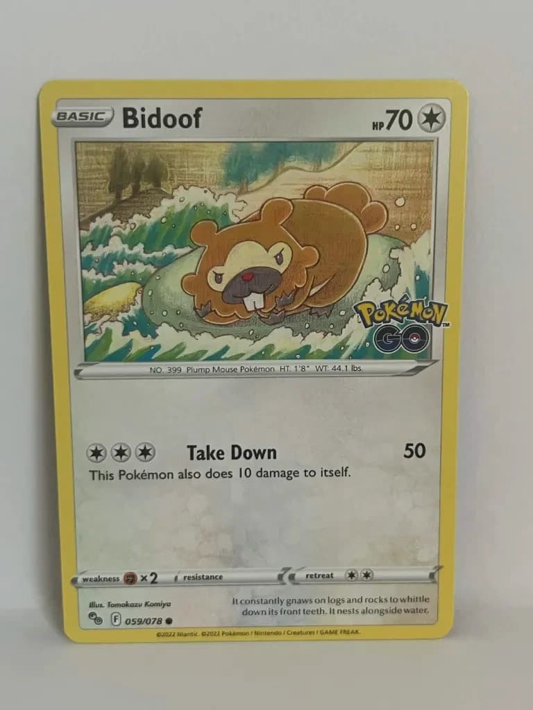 Bidoof 59/78 Common Pokémon GO Pokemon TCG Tomokazu Komiya