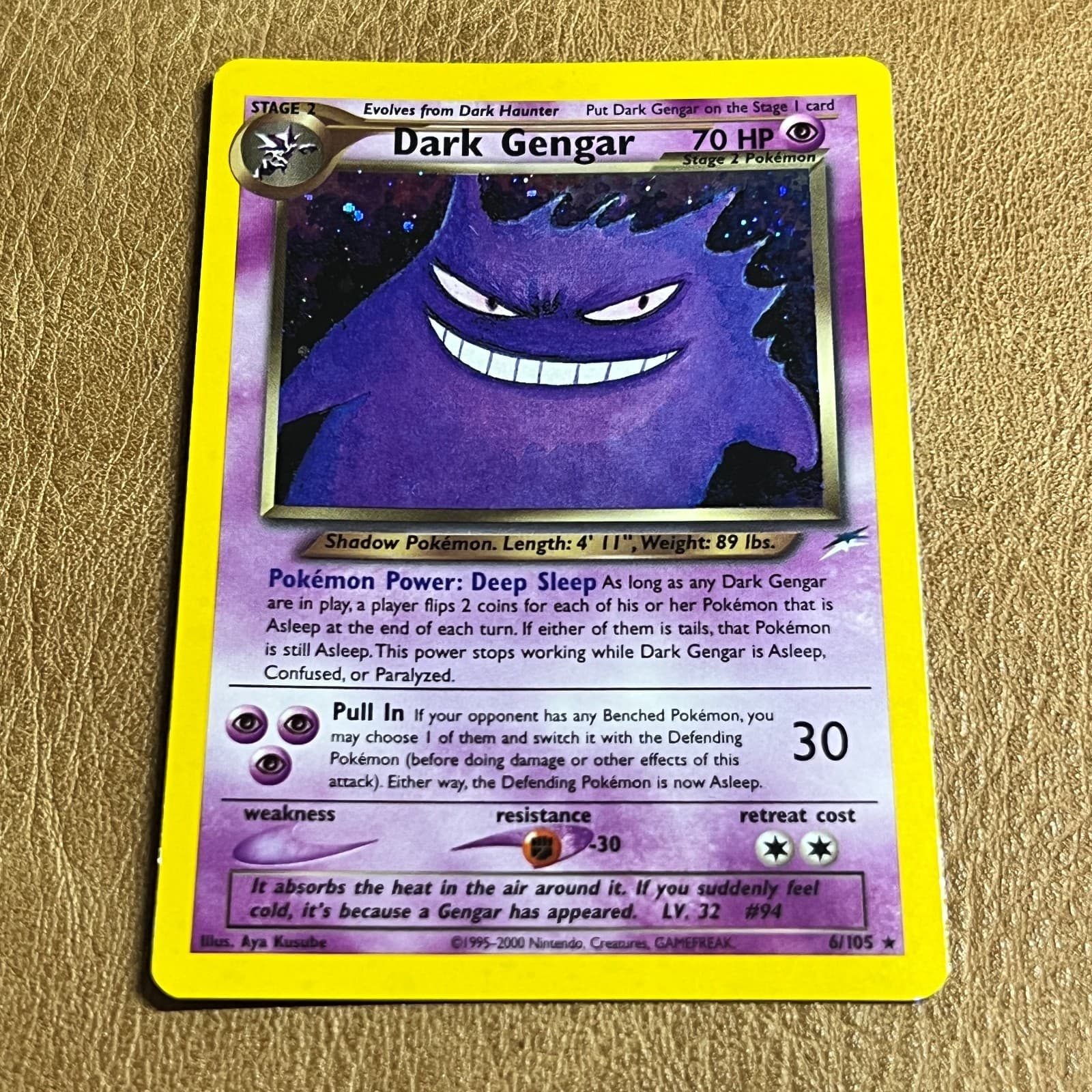 Dark Gengar Pokémon TCG 6/105 Neo Destiny Holo Rare English 2000 70 HP