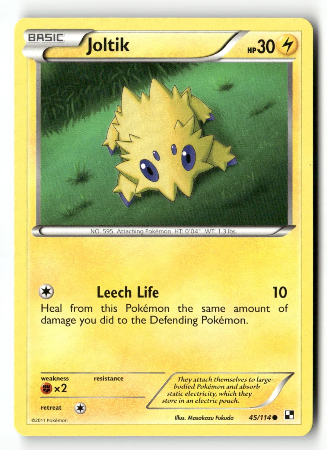 Joltik 45/114 Common Black & White Pokemon Lightly Played