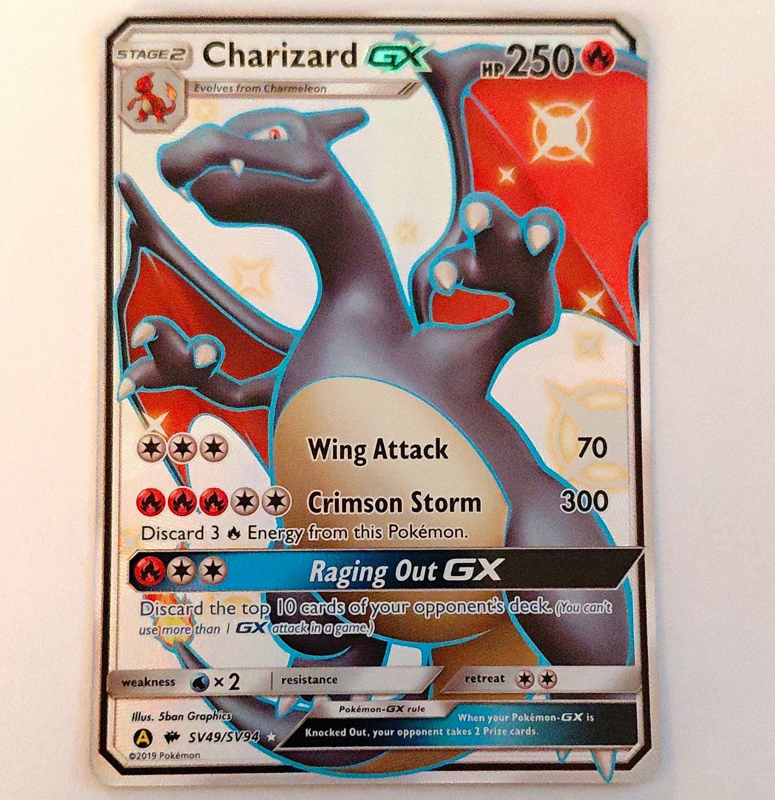 The Pokémon Company Charizard GX SV49/SV94 Hidden Fates Shiny Vault Holo
