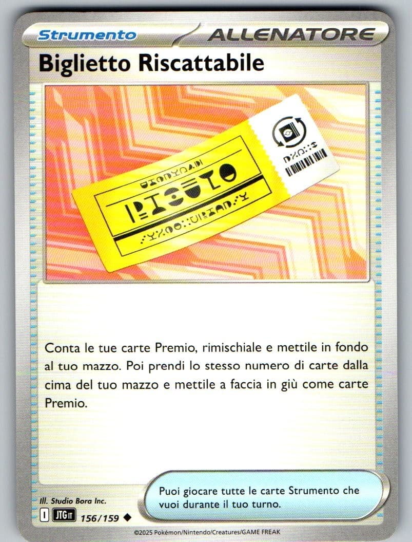 Biglietto Riscattabile 156/159 Avventure Insieme Carta Pokémon ITA NM