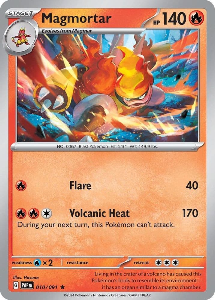 Magmortar (Paldean Fates) 10/091 Rare Deck Exclusives Pokemon Near Mint