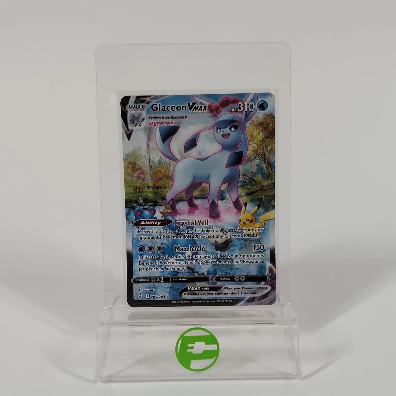 Pokémon TCG Evolving Skies Glaceon VMAX 209/203 Holo English