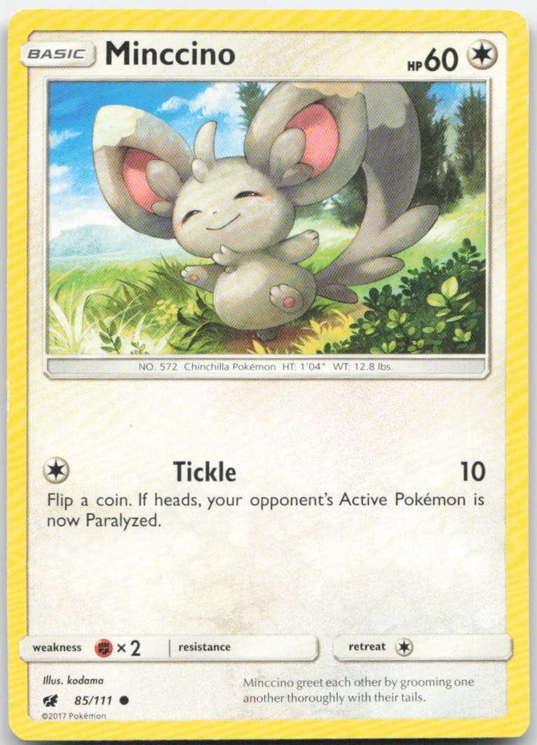 Minccino 85/111 Common Crimson Invasion Pokemon Moderately Played