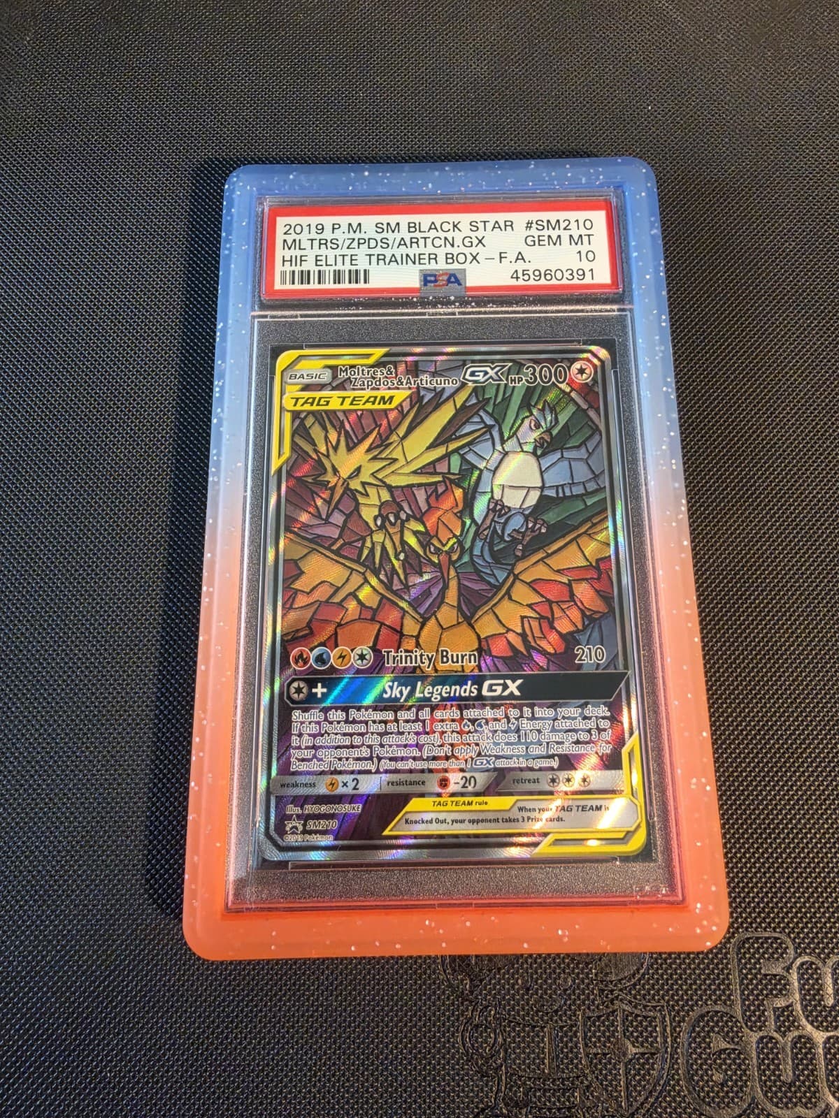 Moltres & Zapdos & Articuno GX SM210 PSA 10 W/ Slab Guard