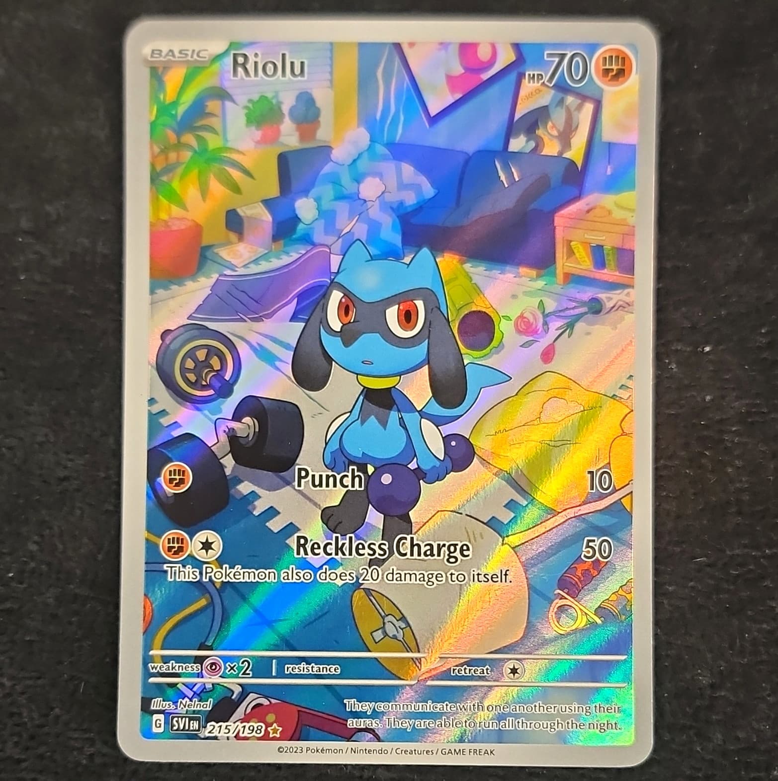 Riolu 215/198 Pokemon Scarlet & Violet Illustration Rare Holo Full Art