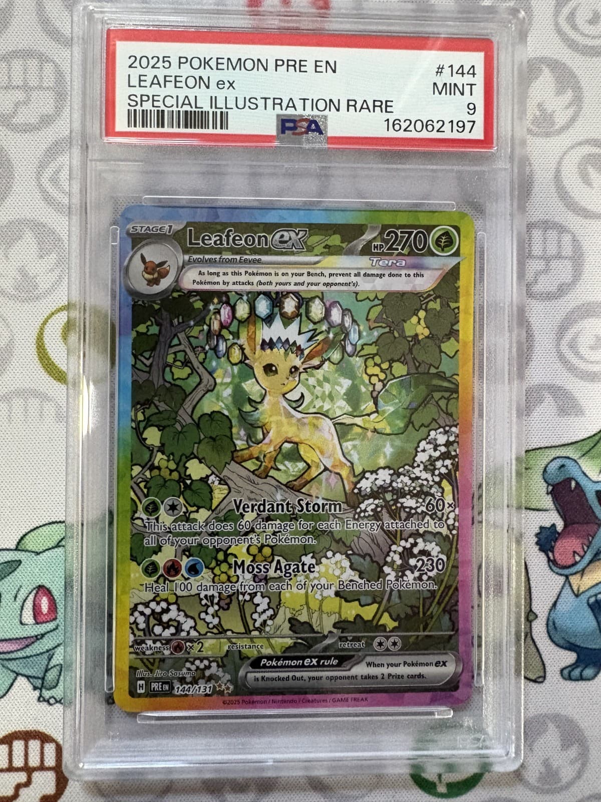 2025 Pokemon Leafeon ex 144/131 Prismatic Evolutions SIR PSA 9 MINT