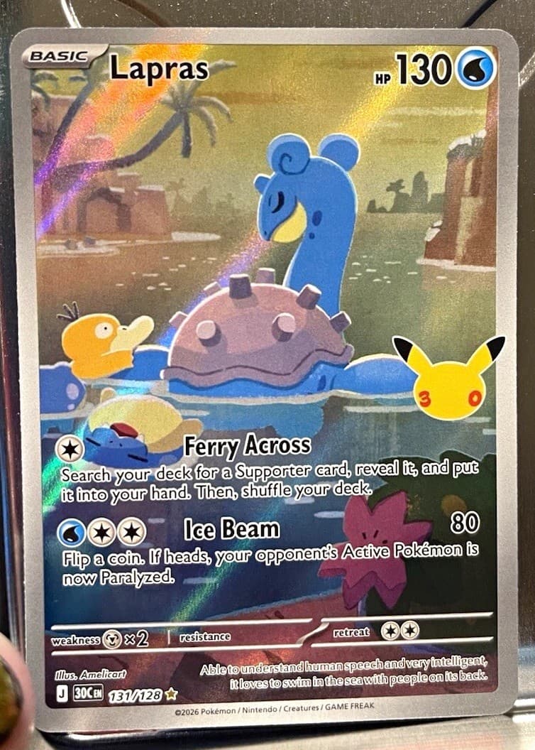 30th Celebration Lapras Illustration rare 131/128