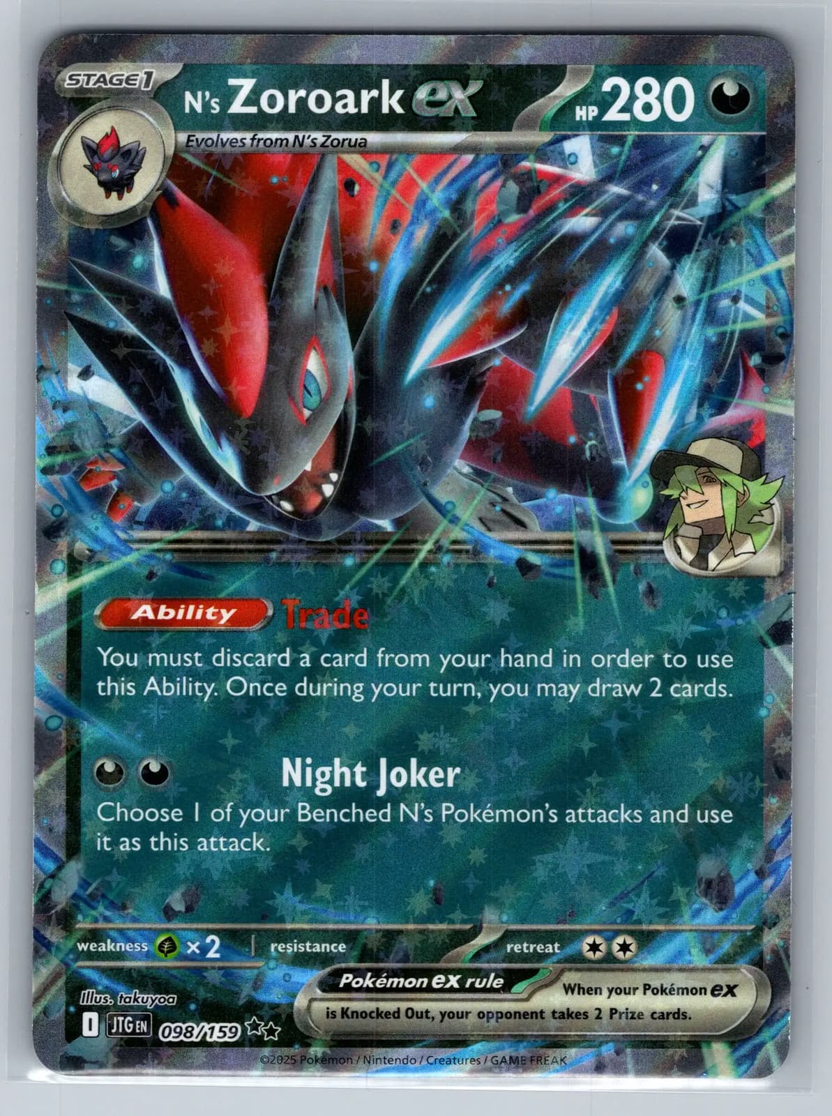 N's Zoroark EX #98/159 2025 Journey Together Pokemon TCG NM