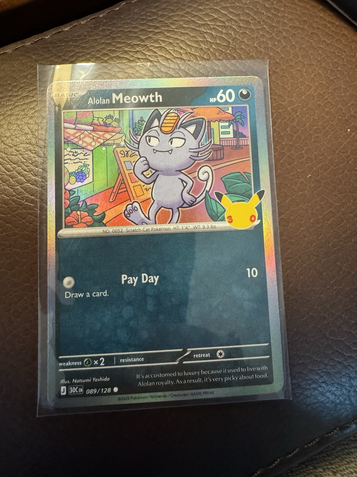 Pokemon TCG 30th Celebration Alolan Meowth Holo #89 / 128