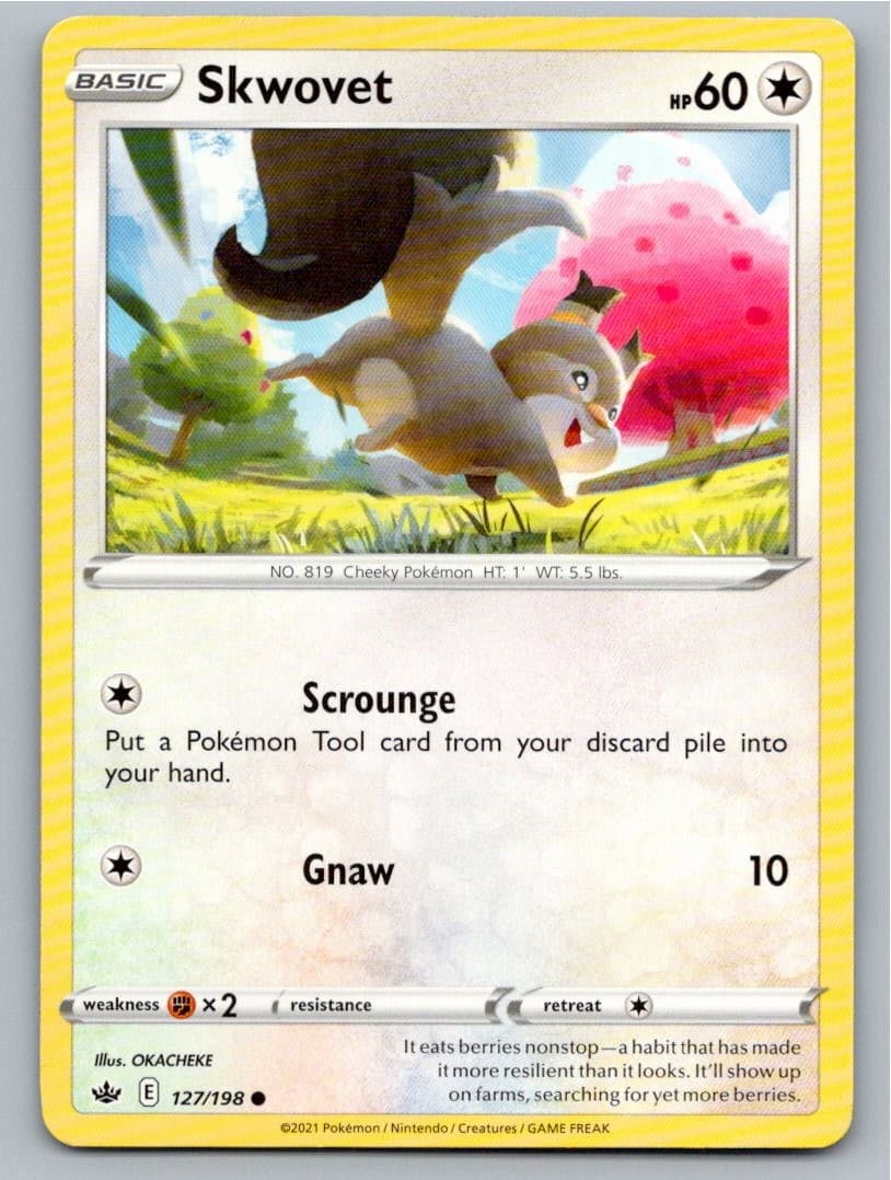 2021 POKEMON SKWOVET CHILLING REIGN 127/198 C NM A78687 FREE S&H