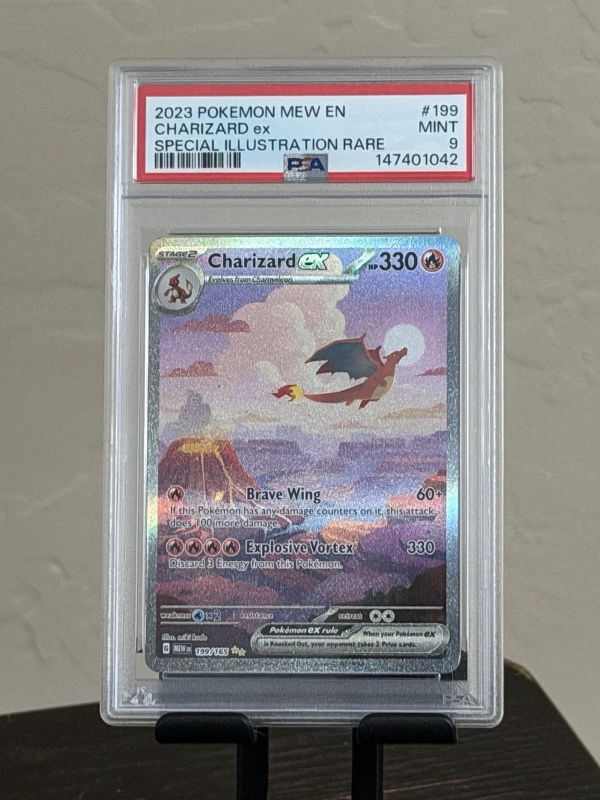 Charizard EX 199/165 Sv: Scarlet & Violet 151 Holo English PSA 9