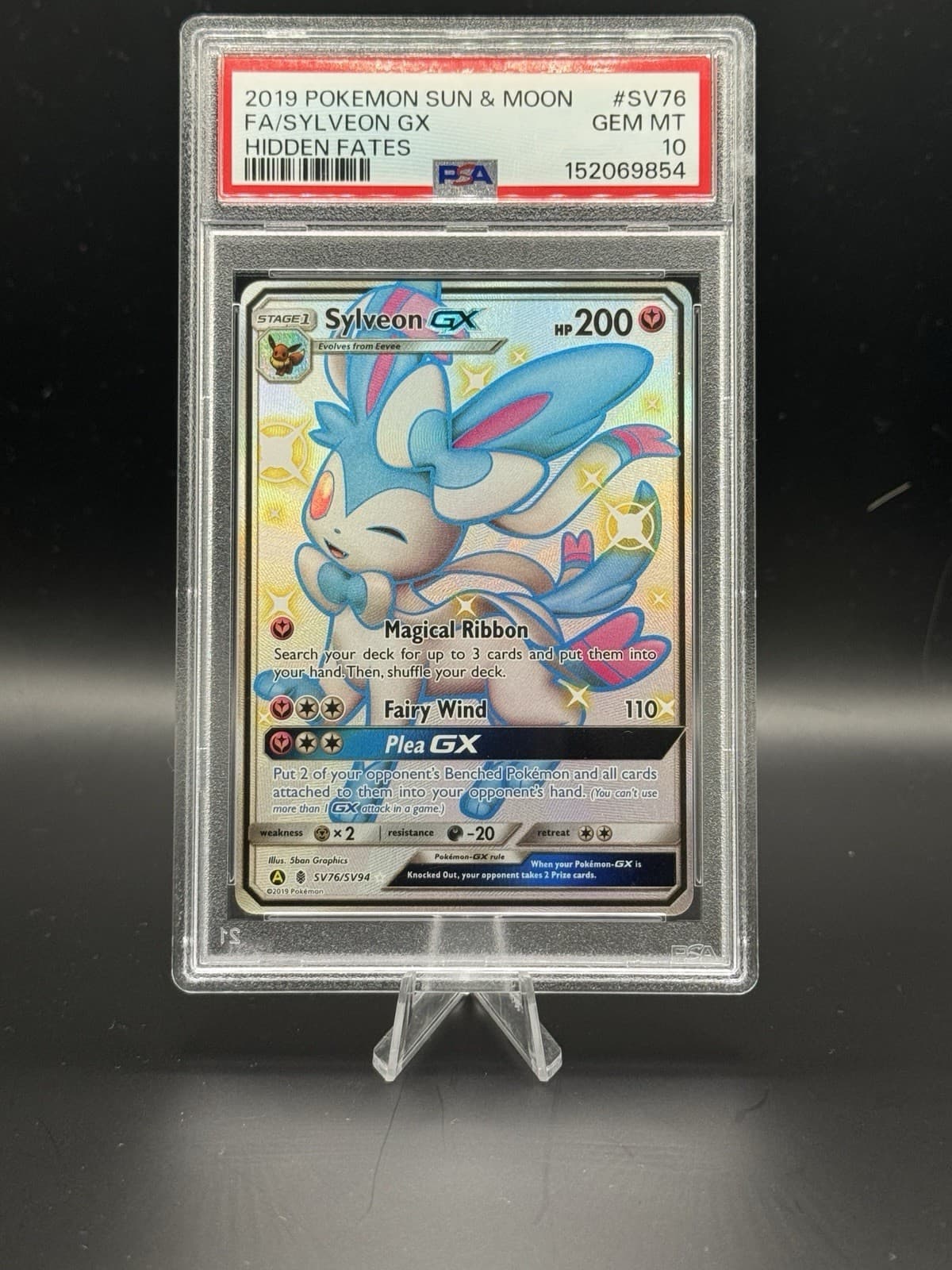 Sylveon GX SV76/SV94 Hidden Fates Shiny Vault Holo PSA 10