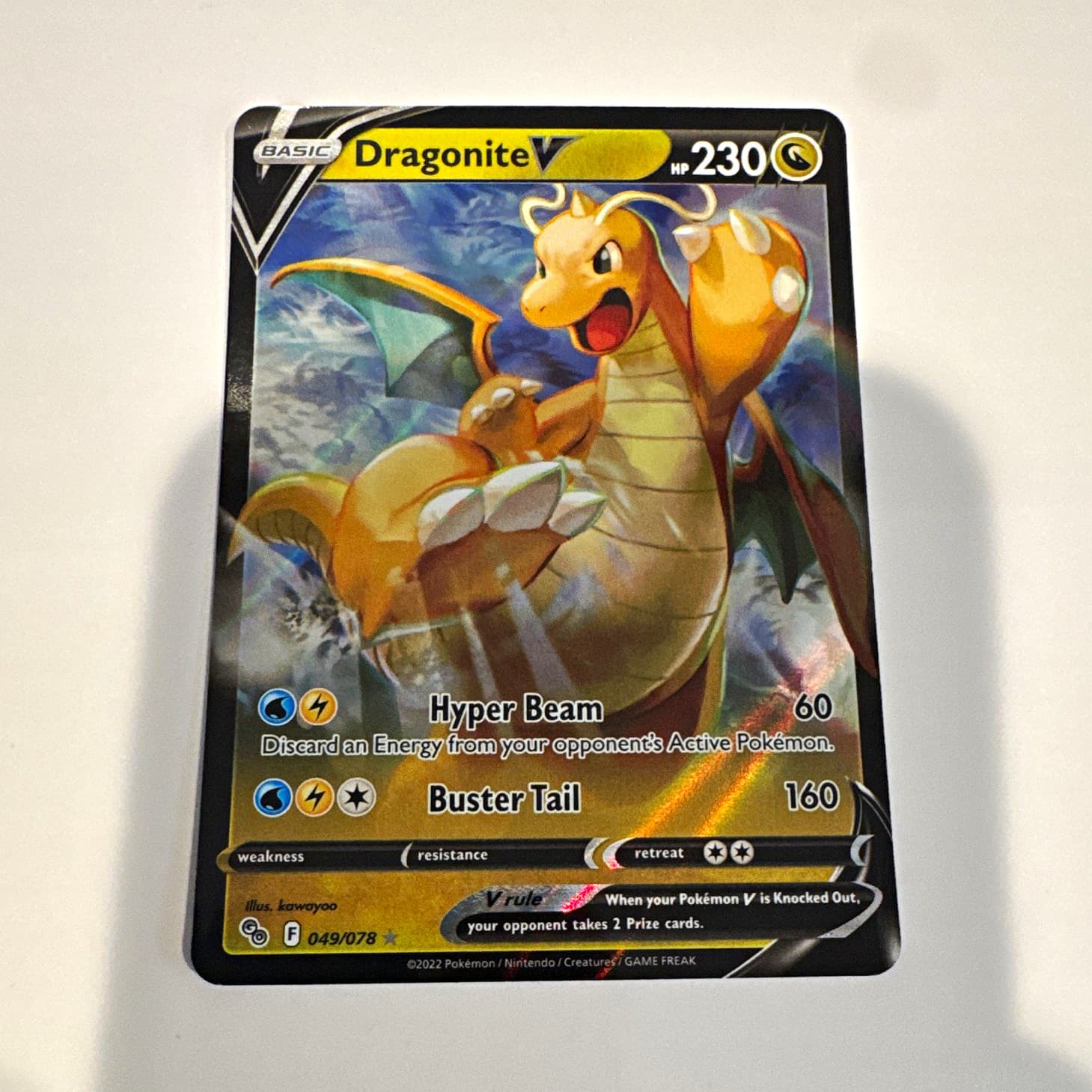 The Pokemon Company Dragonite V 049/078 Pokemon GO Ultra Rare Full Art Holo A-1
